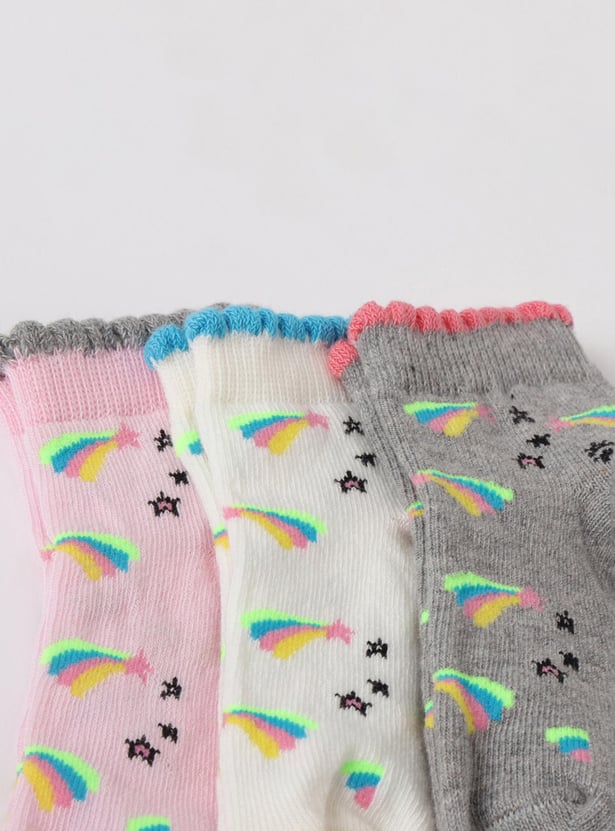 Girls Printed Socks - Pack of 3