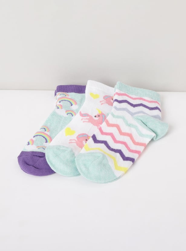 MAX Girls Printed Socks - Pack of 3