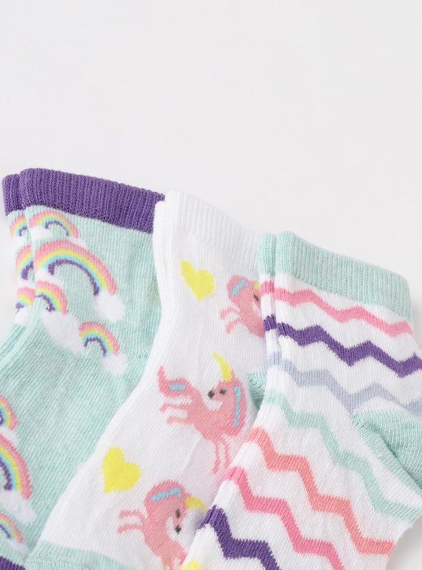 MAX Girls Printed Socks - Pack of 3