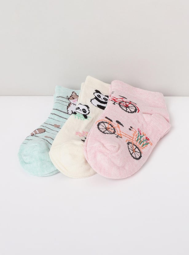 MAX Girls Printed Socks - Pack of 3