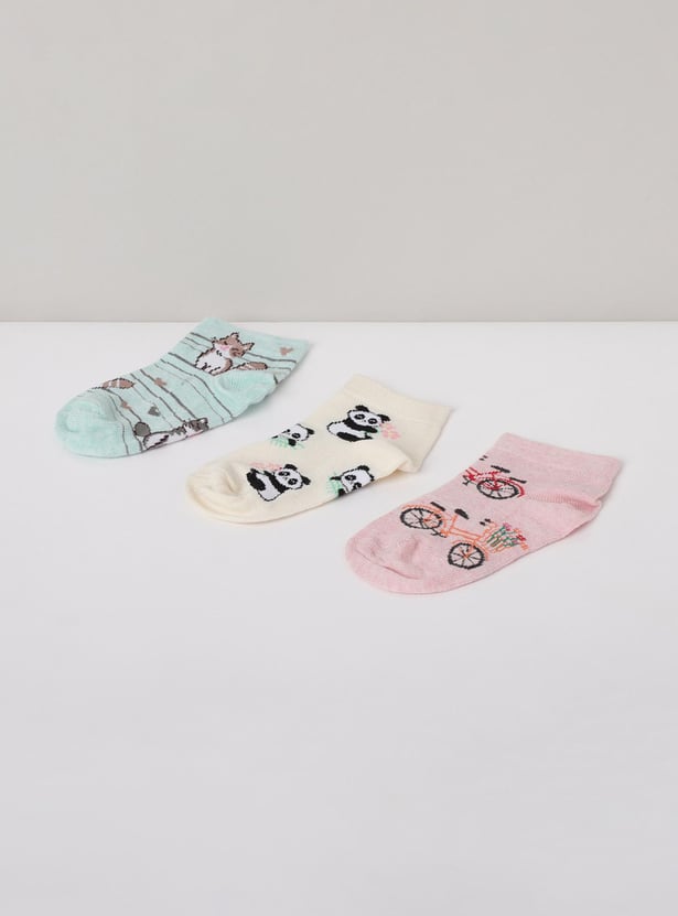 MAX Girls Printed Socks - Pack of 3