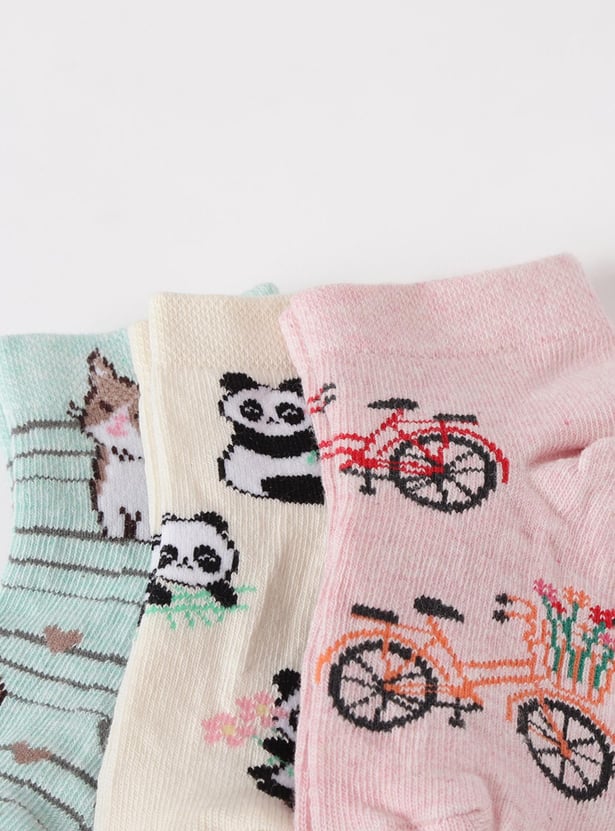 MAX Girls Printed Socks - Pack of 3