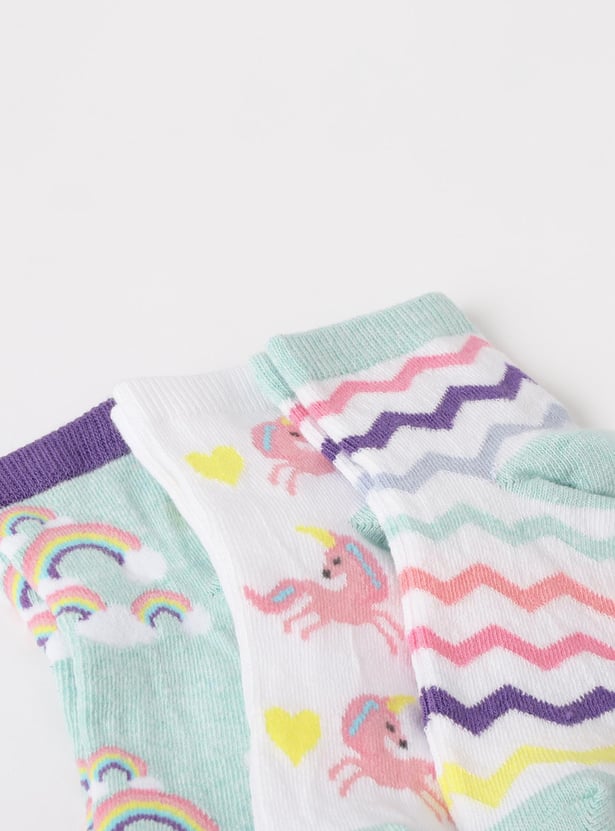 MAX Girls Printed Socks - Pack of 3