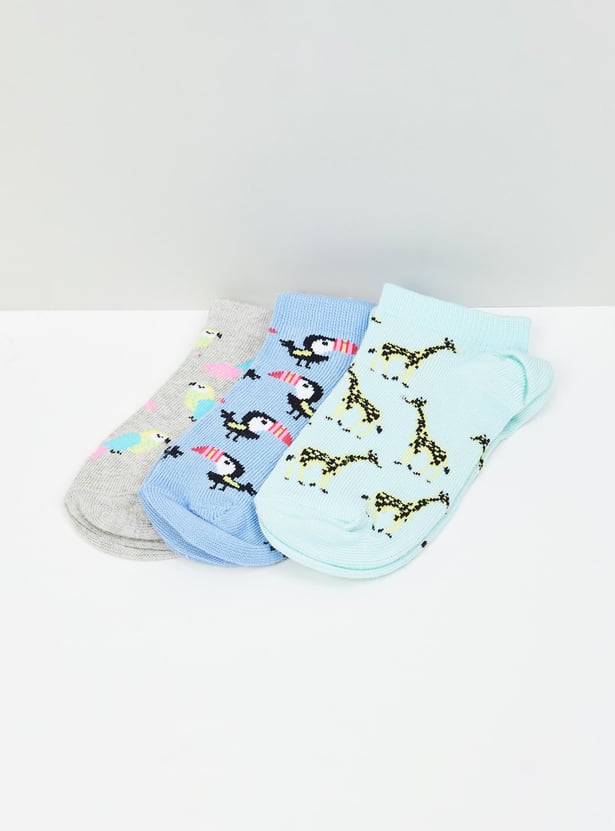 Girls Printed Socks - Pack of 3