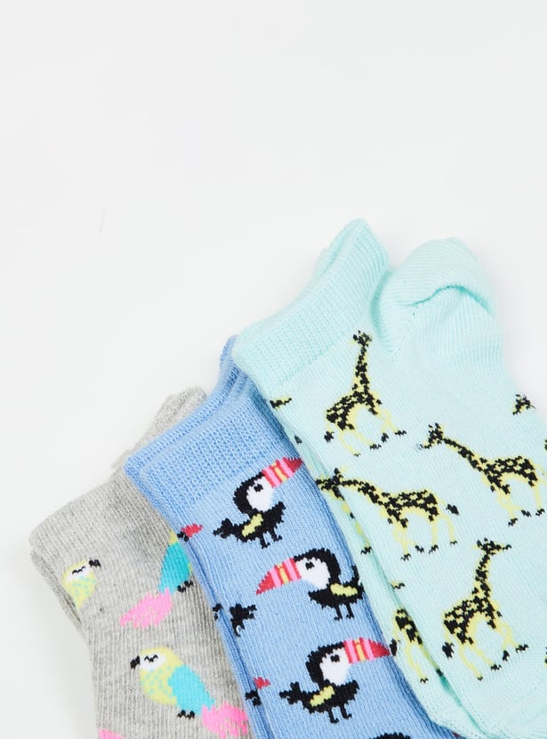 Girls Printed Socks - Pack of 3