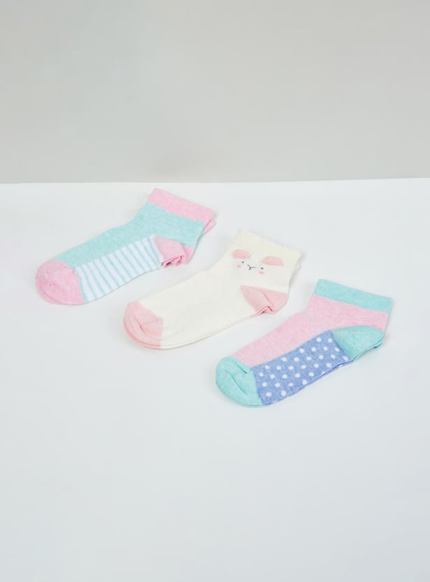 MAX Girls Printed Socks - Pack of 3