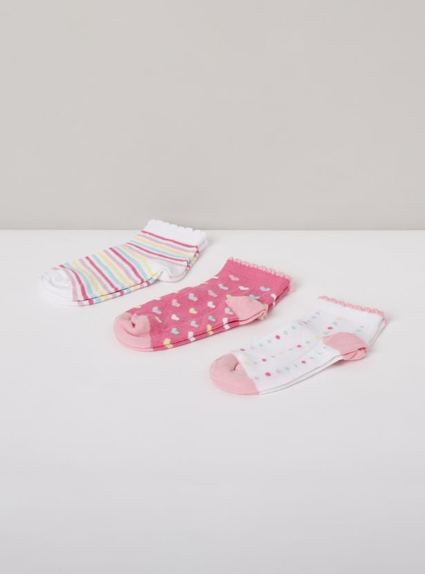 MAX Girls Printed Socks - Pack of 3