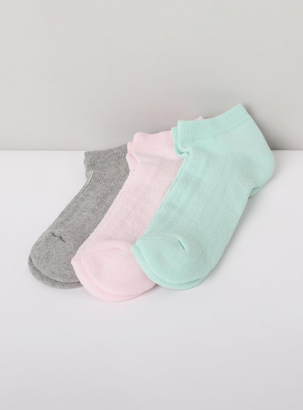 MAX Girls Solid Socks - Pack of 3