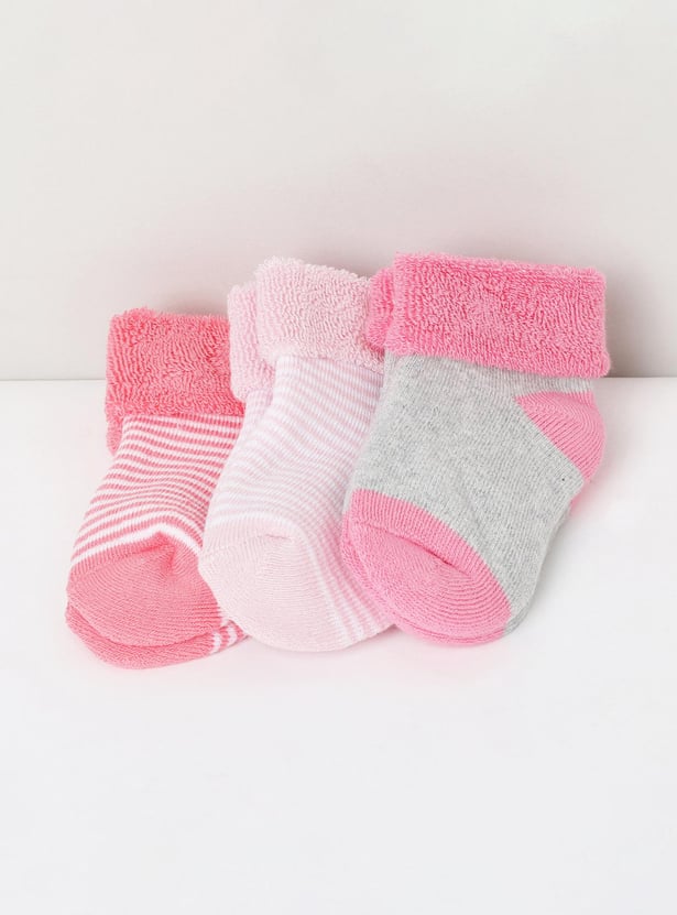 Girls Striped Socks - Pack of 3