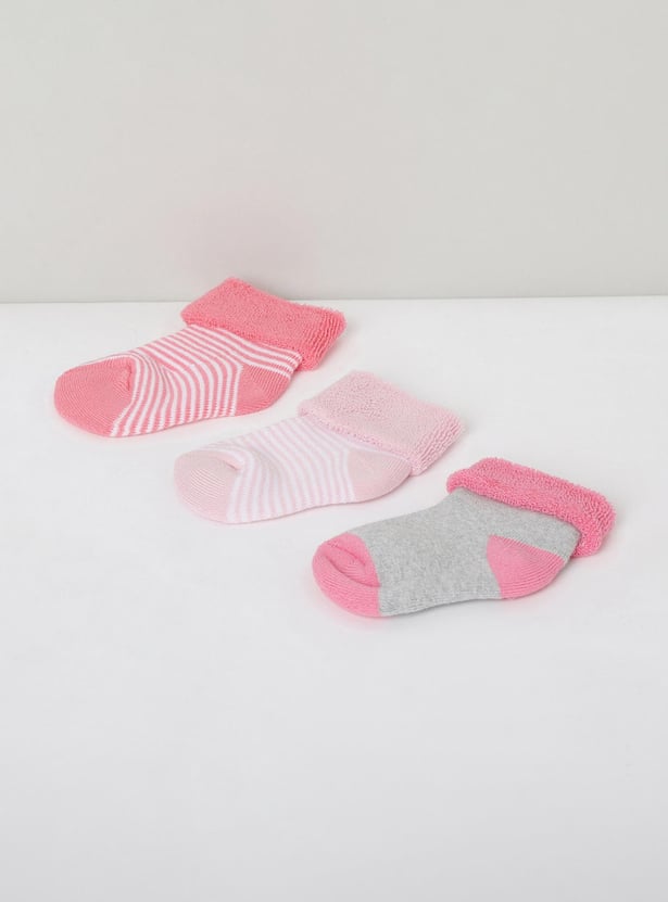 Girls Striped Socks - Pack of 3