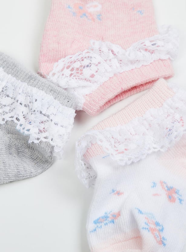 Girls Lace Detailed Socks - Pack of 3