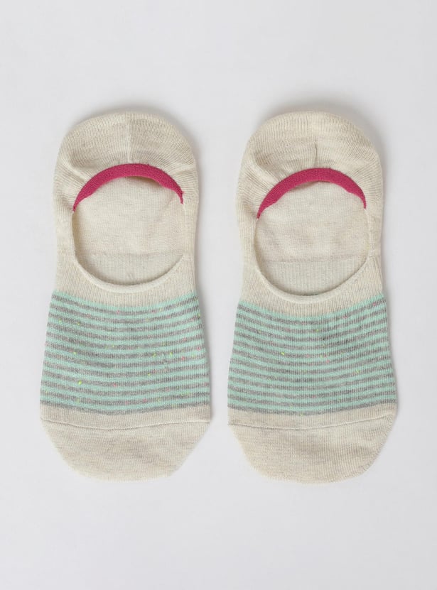 Women Printed No-Show Socks - Set of 3