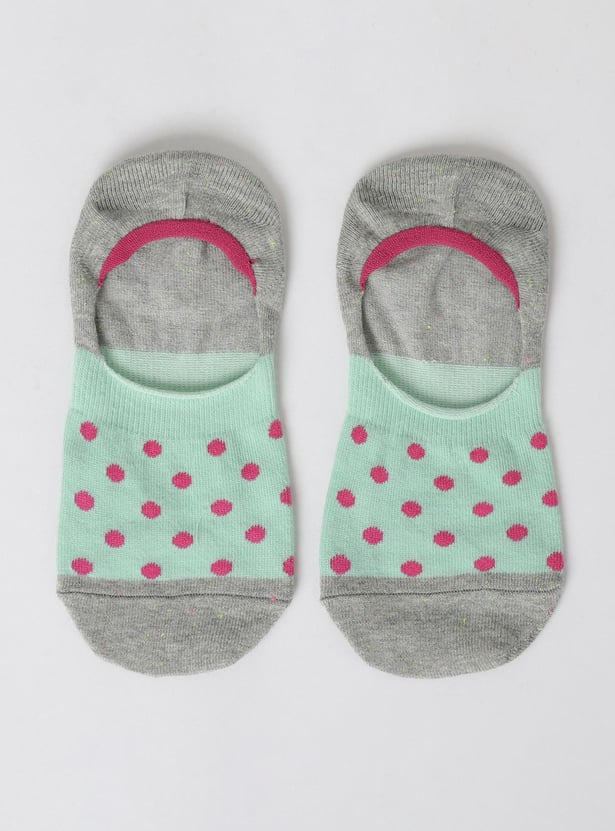 Women Printed No-Show Socks - Set of 3