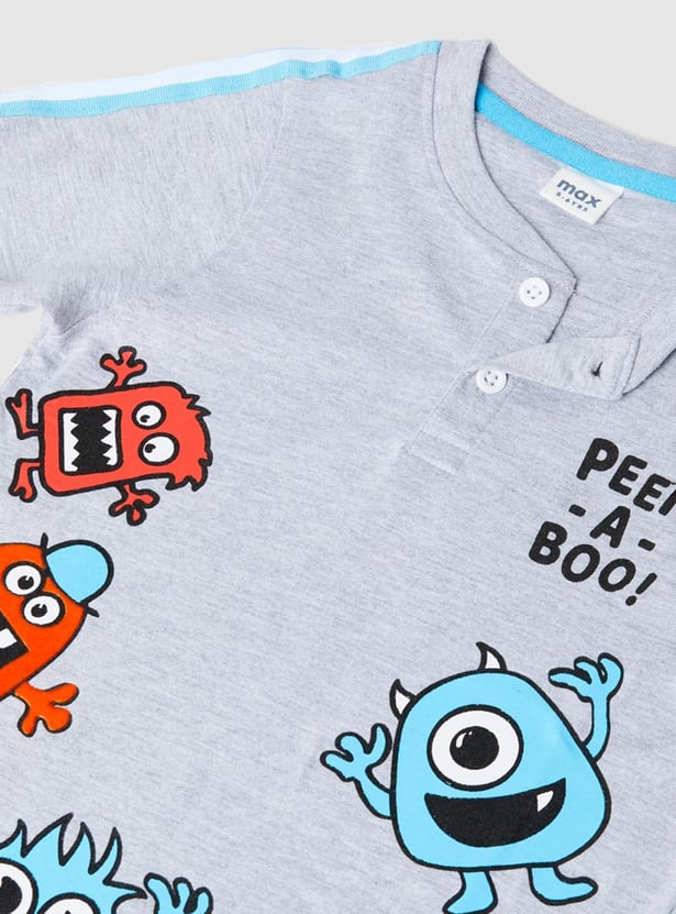 Boys Printed Polo T-shirt