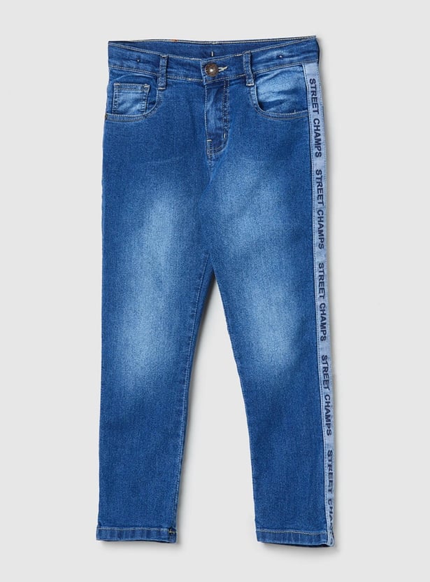 Boys Stonewashed Slim Fit Jeans