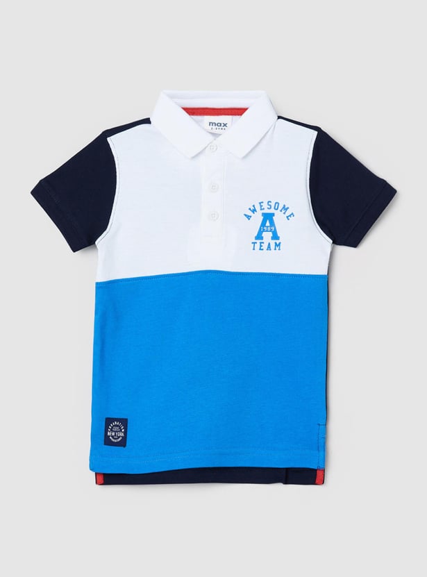 Boys Colourblocked Polo T-shirt