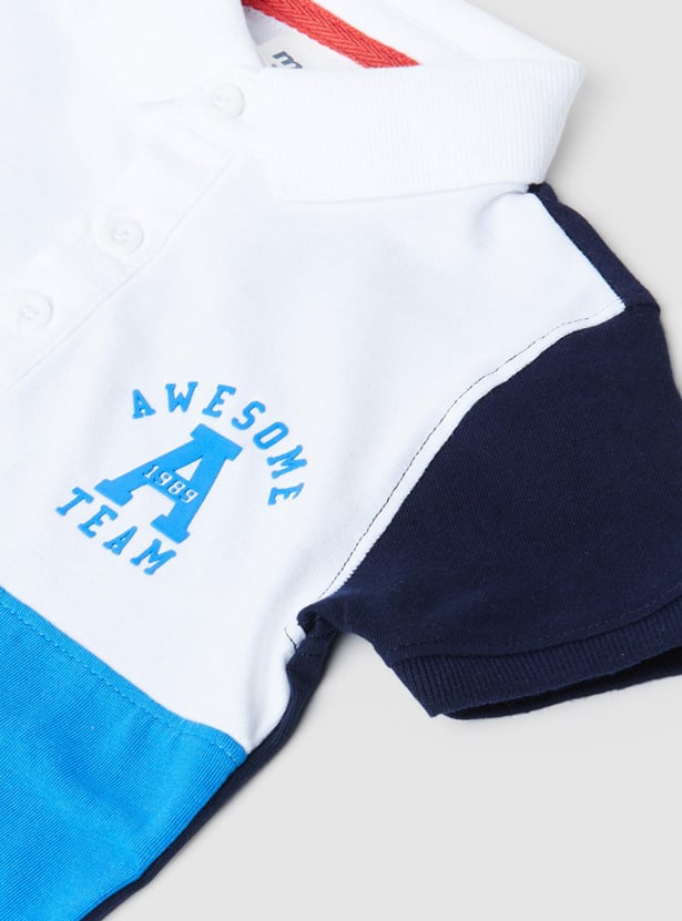 Boys Colourblocked Polo T-shirt