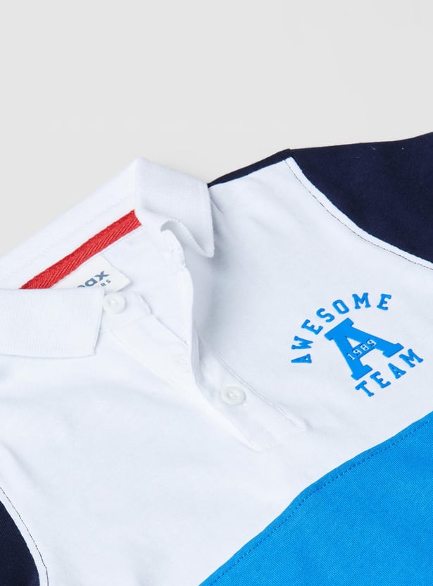 Boys Colourblocked Polo T-shirt