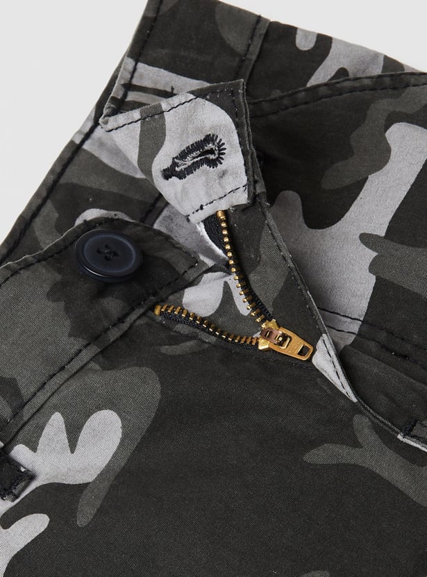 Boys Camouflage Printed Cargo Shorts