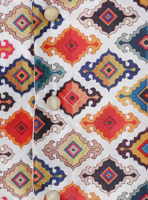 Boys Ethnic Motif Printed Sleeveless Nehru Jacket