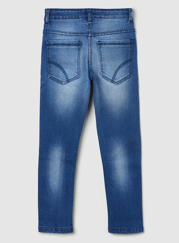 Boys Stonewashed Slim Fit Jeans
