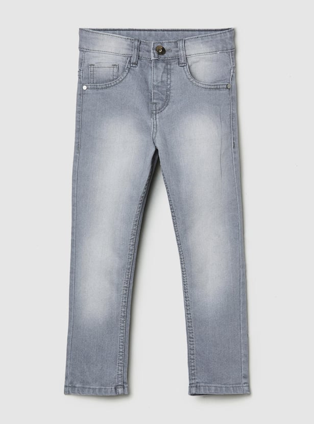 Boys Stonewashed Slim Fit Jeans