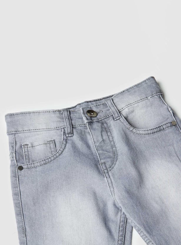 Boys Stonewashed Slim Fit Jeans