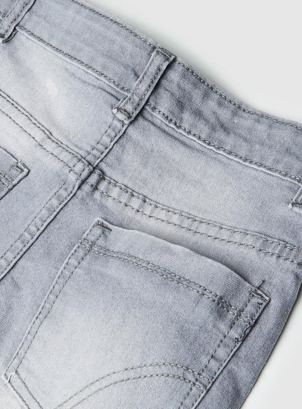 Boys Stonewashed Slim Fit Jeans