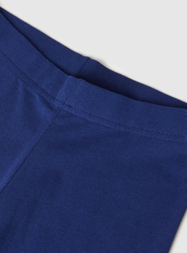 Girls Solid 3/4th Leggings