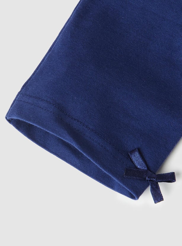 Girls Solid 3/4th Leggings