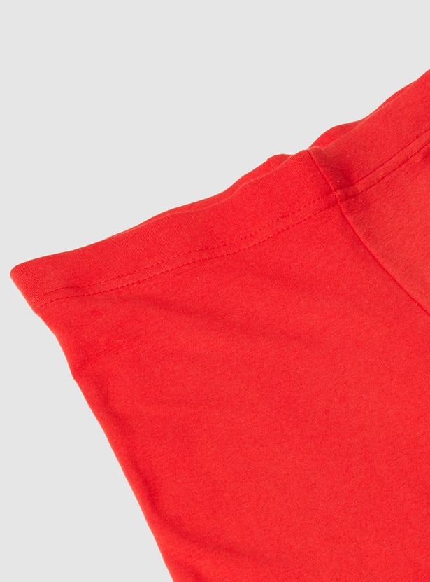 Girls Solid Elasticated 3/4th Leggings