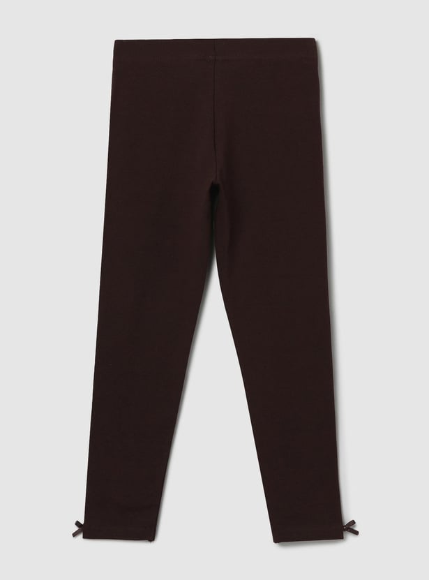 Girls Solid Elasticated Leggings