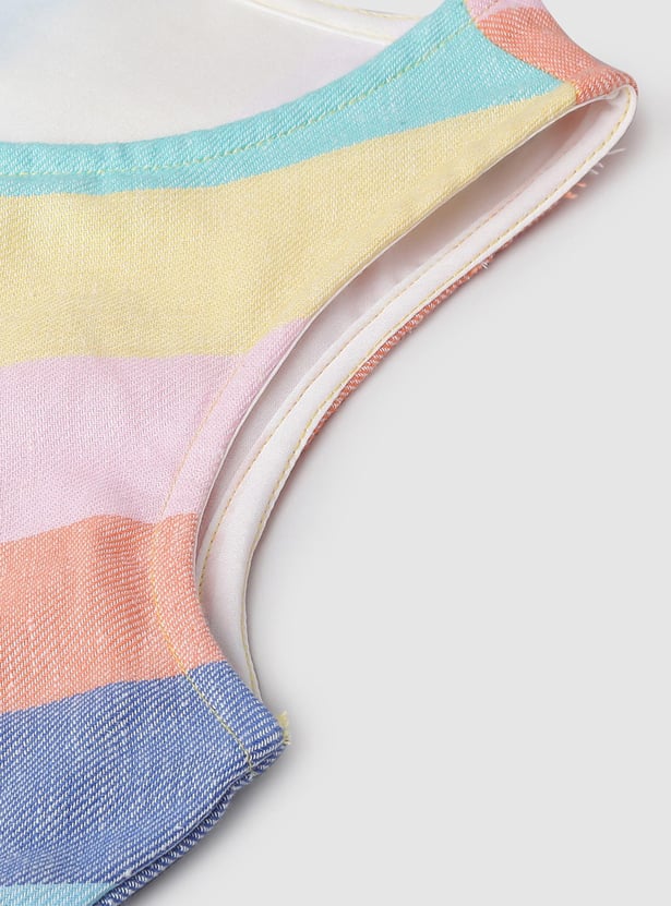 MAX Girls Colourblocked Sleeveless A-line Dress