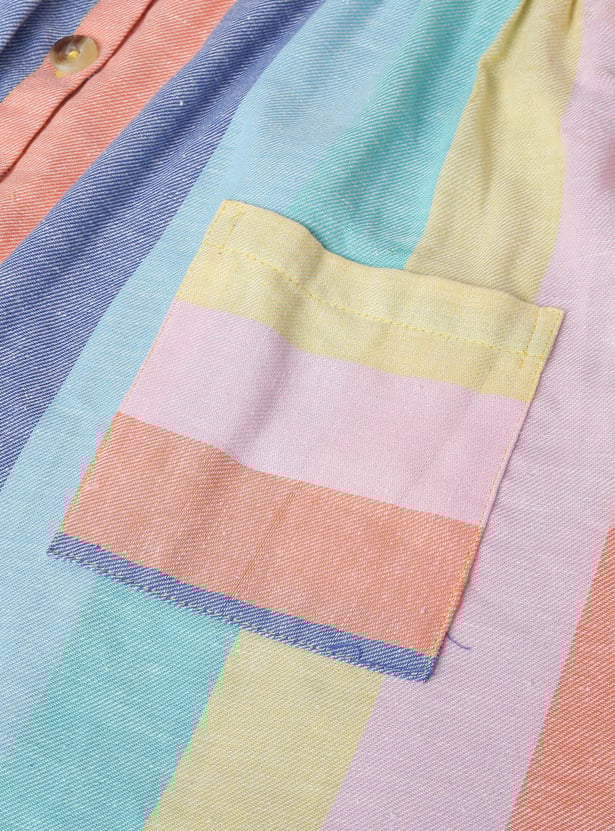 MAX Girls Colourblocked Sleeveless A-line Dress