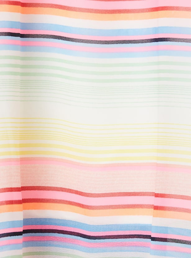 Girls Striped Asymmetric Dress