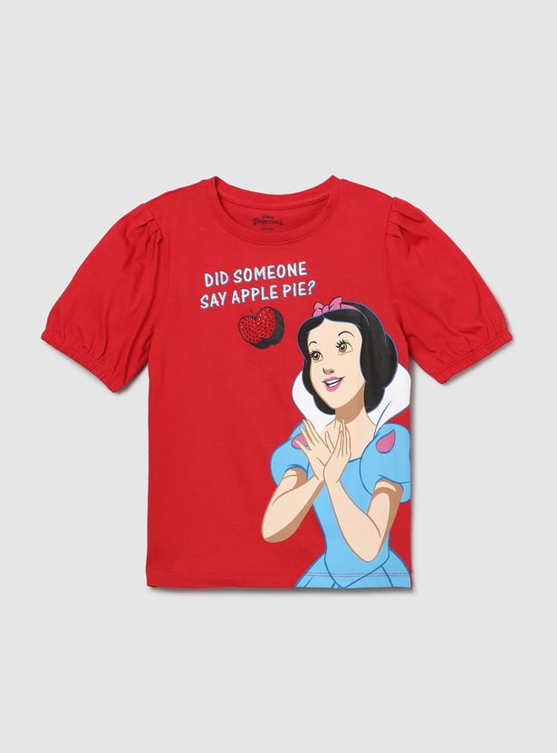 Girls Printed Round Neck T-shirt