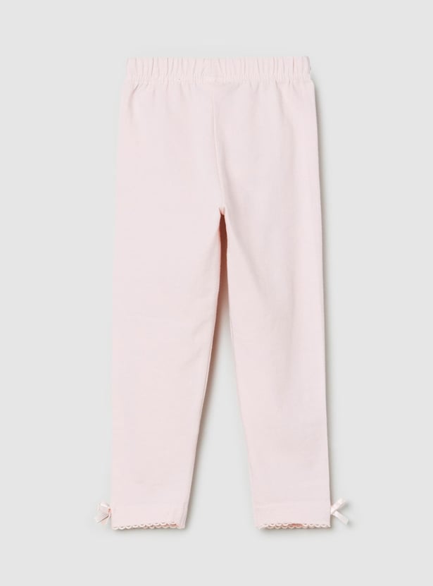 Girls Solid Elasticated Leggings