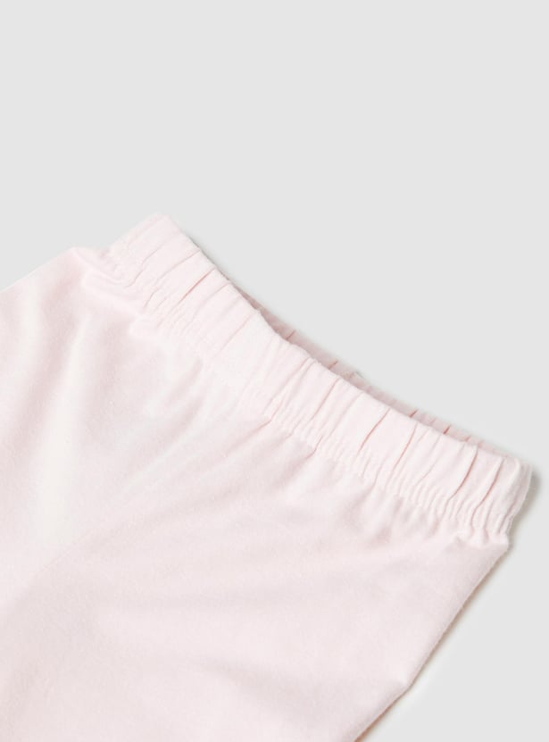 Girls Solid Elasticated Leggings