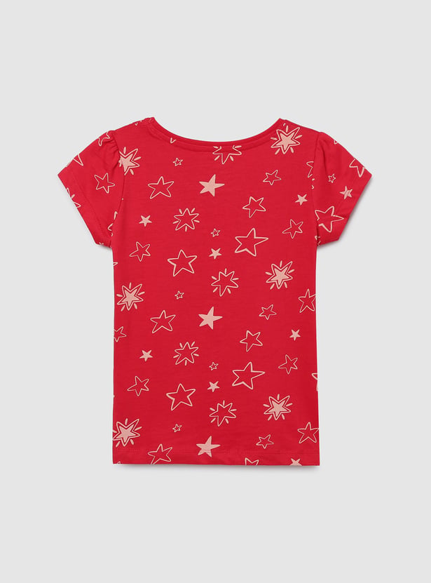 Girls Printed Round Neck T-shirt