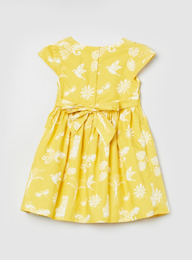 Girls Printed Fit and Flare Dress