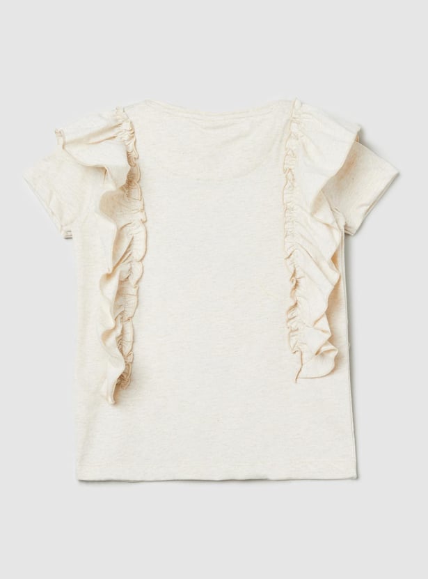 Girls Embroidered Round Neck Top