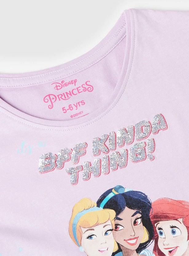 Girls Printed Round Neck T-shirt