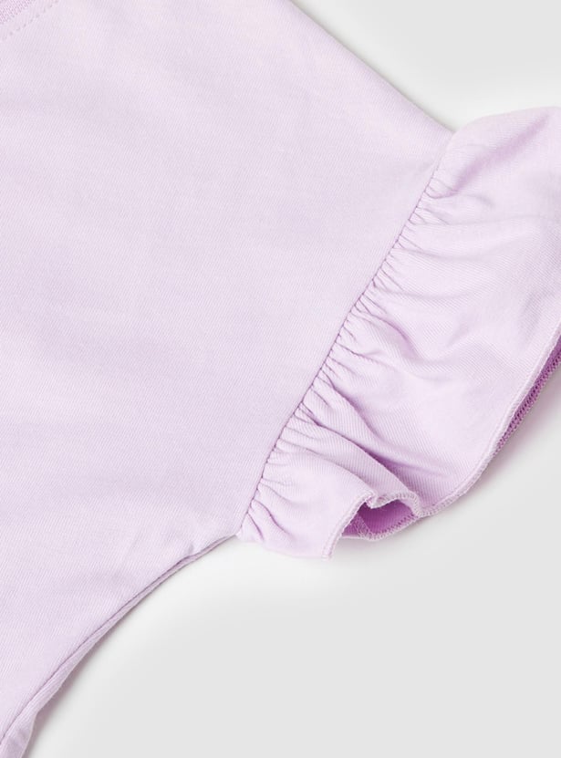 Girls Printed Round Neck T-shirt
