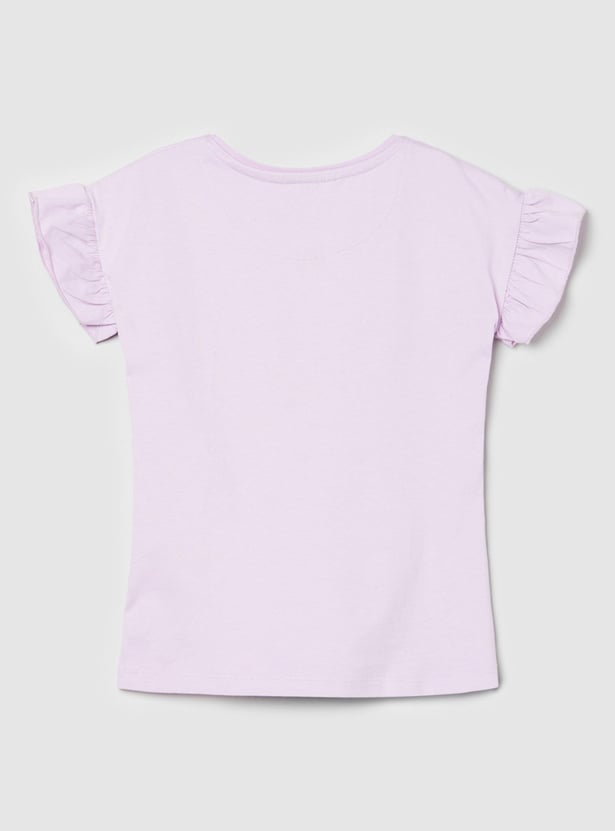 Girls Printed Round Neck T-shirt