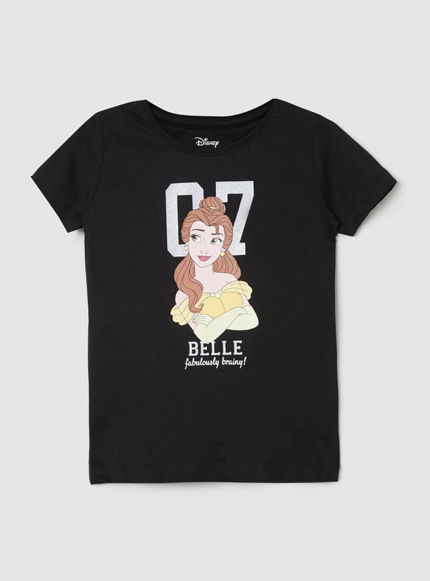 Girls Printed Round Neck T-shirt