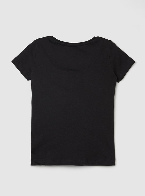 Girls Printed Round Neck T-shirt