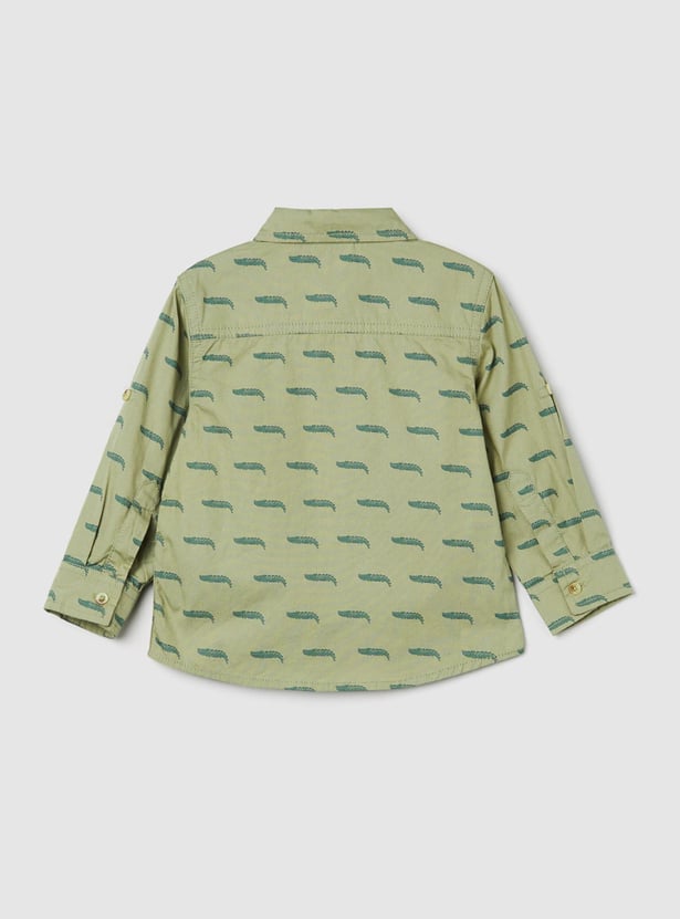 Boys Printed Regular Fit Casual Shirt