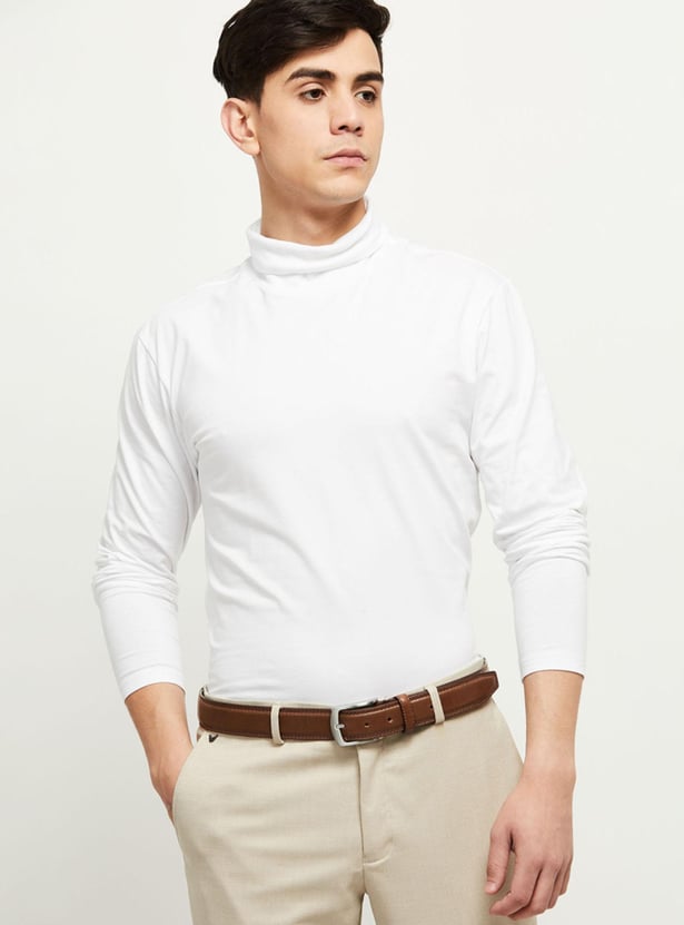 Men Solid Leather Formal Belt