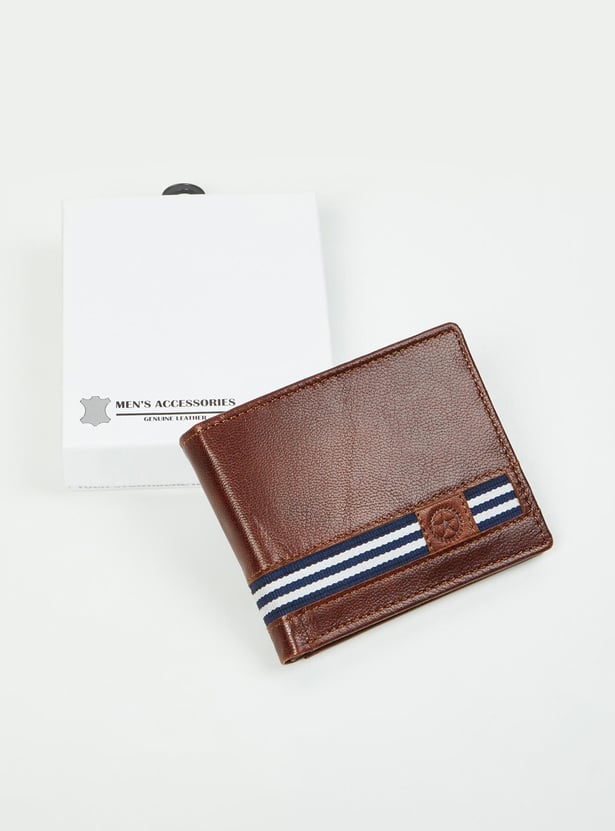Men Striped Bi-Fold Wallet