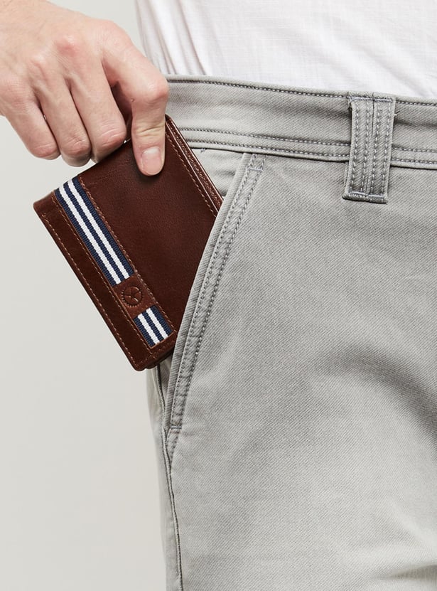 Men Striped Bi-Fold Wallet